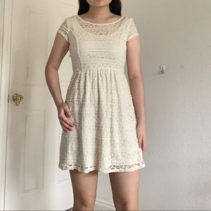 cream lace dress